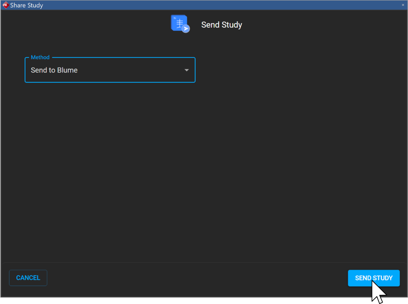 Blume Share configuration screen
