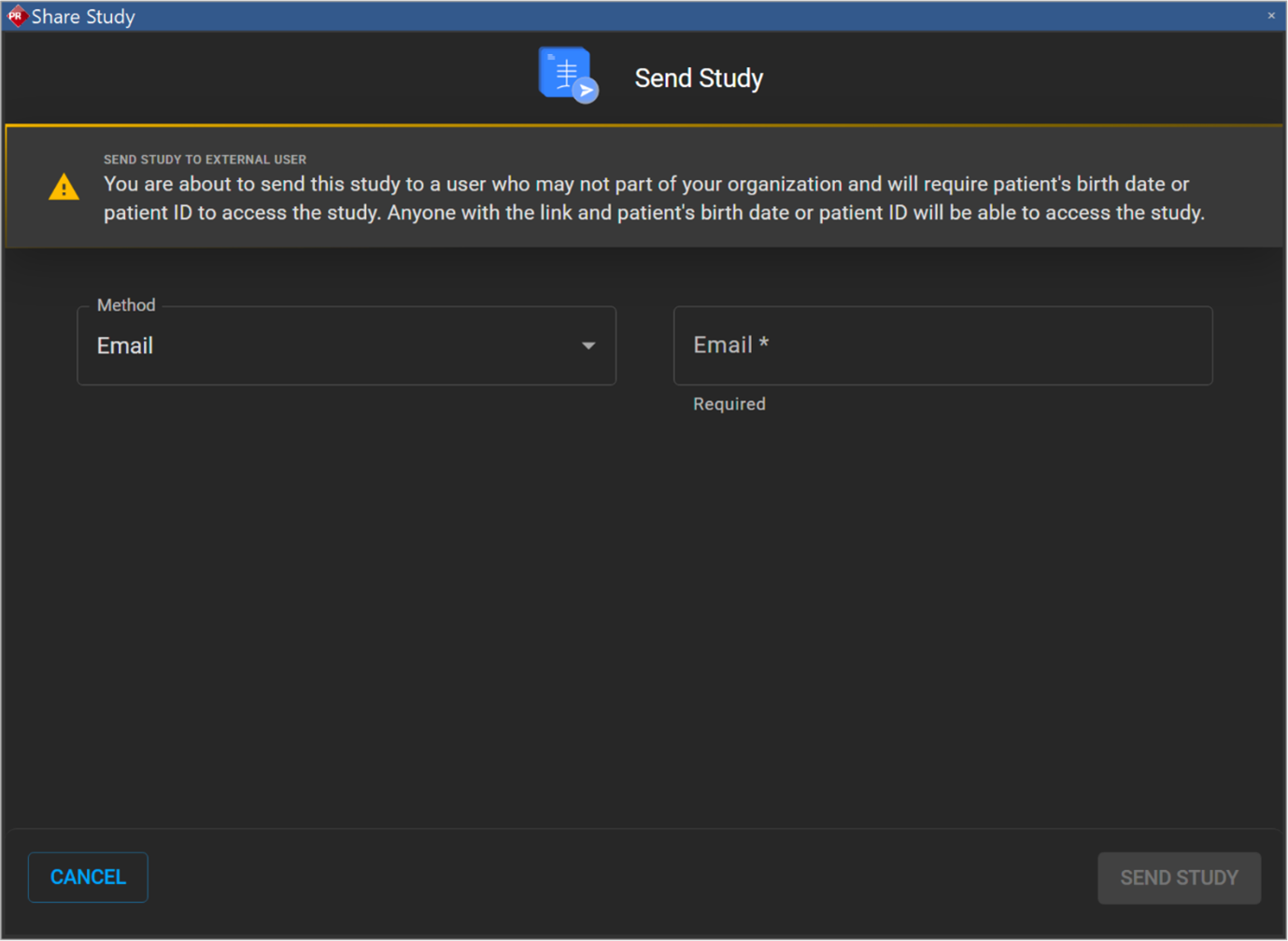 Blume Share configuration screen