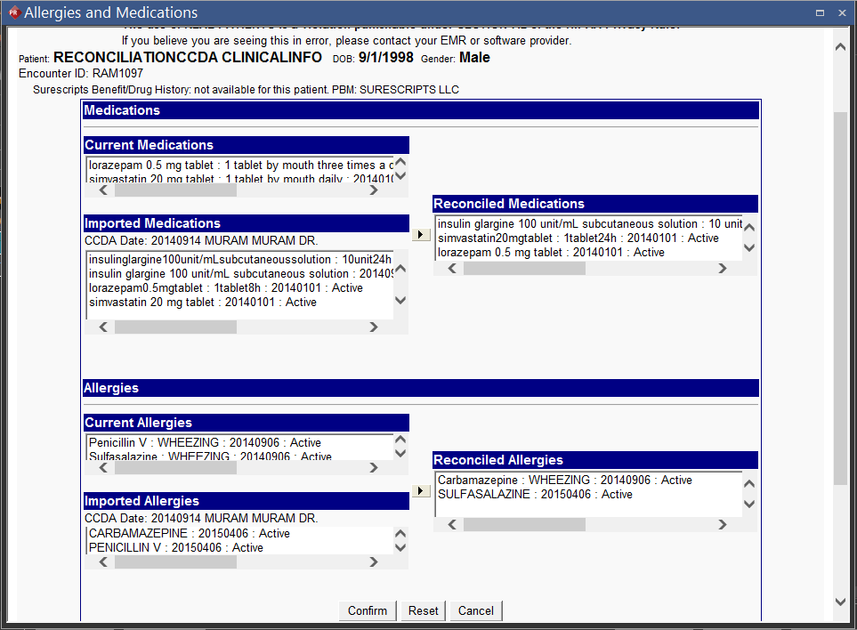 Final Reconciliation List